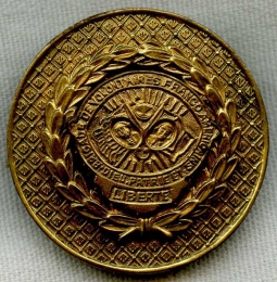 Scarce 1920's Veteran Hat Badge for Brigade de Volontaires Franco-Americains