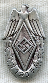 Scarce 1937 Hitler Youth Donation Lapel Pin