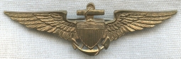 Scarce 1920s US Navy Pilot Wing by H&H in Oroid