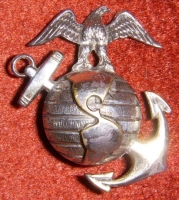 Scarce 1920s USMC Officer Greens Collar Insignia by Meyer