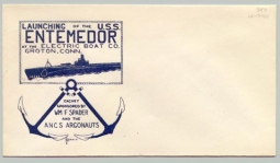 WWII USS Entemedor Launching Postal Cover