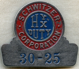 1930's - WWII Schwitzer Corporation out of Indianapolis, Indiana Employee Badge