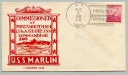 WWII USS Marlin Commisioned Postal Cover