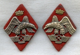 Scarce Circa 1939-1943 Pair of Spanish Air Force Instructor Collar Badges