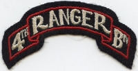 WWII Issue US Army 4th Ranger Battalion Shoulder Scroll