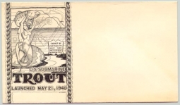 WWII USS Trout Launched Postal Cover - Lost Boat