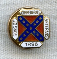 1896 Gold-Filled Sons of Confederate Veterans (SCV) Member Lapel Pin
