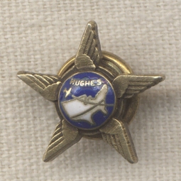 Scarce WWI!I Era Hughes Aircraft Company Employee Lapel Pin in Sterling Silver