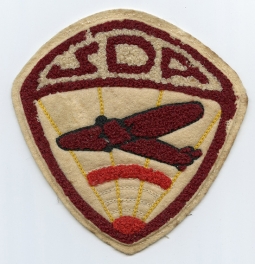 BEING RESEARCHED- Early 30's Chenille Aviation Co. or Org. SDA Jacket Patch -NOT FOR SALE UNTIL ID'd