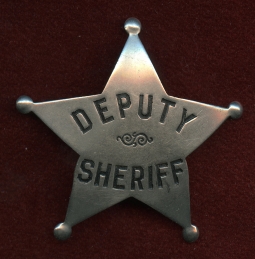 Great 1930's"Stock"  Deputy Sheriff 5 pt Star Badge by LA Stamp & Stationary Co.
