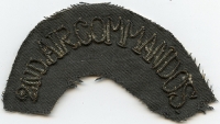 Rare WWII USAAF 2nd Air Commandos Shoulder Patch, CBI Made in Bullion on Blue/Black Gabardine Wool