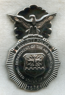 Nice 1990's USAF Security Forces Badge with 3 Clutchback Attachment