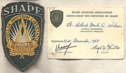 1968 SHAPE Officers Association Patch and Membership Card