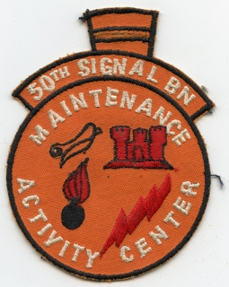 Rare Ca 1970 US Army 50th Signal Battalion Maintenance Activity Center Pocket Hanger