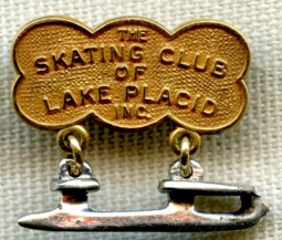 Wonderful Ca. 1937 "The Skating Club of Lake Placid" Gold-Filled Member Lapel Pin