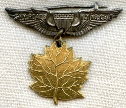 Circa 1930 Skyroads Flying Club Member Wing Pin with Major Rank