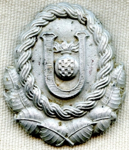 Scarce WWII Croatian Fascist Ustasha Hat Badge