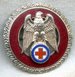 Numbered WWII Slovakian Red Cross Honor Badge in Silver
