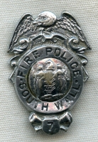 Circa 1930s South Wall, New Jersey Fire Police Badge