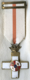 1960s Fascist Spain Order of Military Merit Cross in White Non-Wartime Award