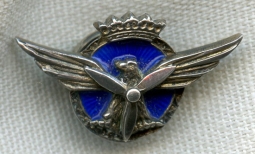 Beautiful WWII Era Spanish Military Air Transport Pilot Miniature Wing Badge