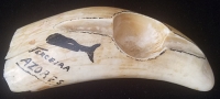 Wonderful 1950's Sperm Whale Tooth Souvenir Ashtray From Terceira Azores