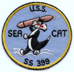 Circa 1950-1955 US Navy USS Sea Cat SS-399 Submarine Patch