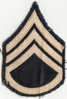 WWII US Army Staff Sergeant Rank Stripes in Twill with Ivory Embroidery