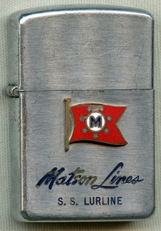 Great 1950's Matson Lines Souvenir Lighter from the Steamship Lurline