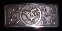 Sterling Silver 1940s Cowboy Bronco Belt Buckle Made in Texas