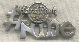 Late 1980s Vintage Sterling Silver Hard Rock Cafe Number Nine Grand Opening Pin