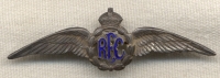 Sterling Silver World War I Royal Flying Corps Sweetheart Wing