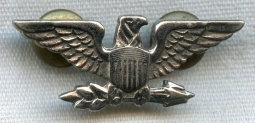 Sterling WWII US Army "War Eagle" Colonel Insignia by Luxenberg