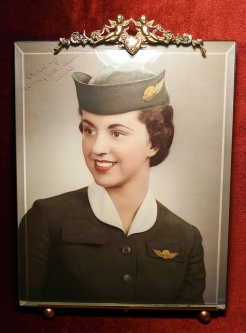 Great Early 1950's Capital Airlines Stewardess Hand Colored Portrait Photo in Beautiful Period Frame