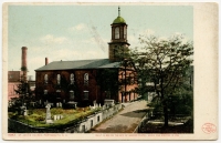 Circa 1907 Postcard of St. John's Church and Graveyard, Portsmouth, New Hampshire with Border