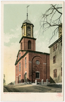 Circa 1902 Vertical Postcard of St. John's Church, Portsmouth, New Hampshire
