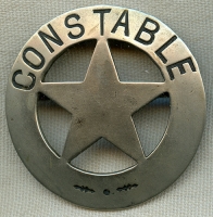 Great 1880's-90's Old West "Stock" Constable Circle Star Badge