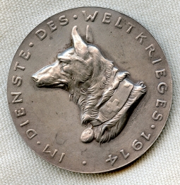 Beautiful 1914 German Sanitatshunde Table Medal by Goetz in Feinsilber