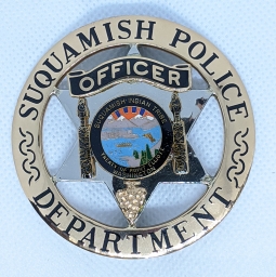 Beautiful, Large, Ca 2000's Suquamish Tribal Police Officer Large Circle Star Badge by TCI