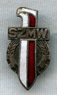 1950s Badge for Communist Poland SZMW (Socialist Military Youth Association)