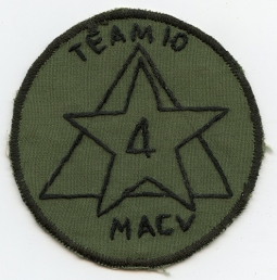 Mid - Late 1960's MACV Advisor Team 10 Pocket Patch Vietnamese Made Hand Embroidered