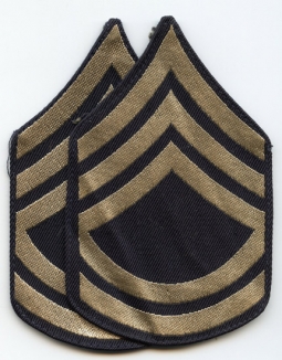 Nice Pair of WWII US Army Rank Stripes for Technical Sergeant on Navy Twill