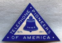 1920s-1930s Telephone Pioneers of America Celluloid Badge
