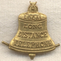 Early Circa 1890s Bell Systems Telephone Worker's Hat Insignia
