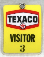 Vintage 1960s Texaco Refinery Visitor Badge