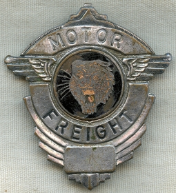 Great Old 1950's Tiger Motor Freight Truck Drucer Hat Badge.