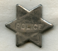 Circa 1900 "Tin Star" Police Badge