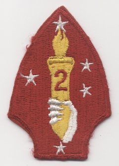 2nd Marine Division Shoulder Patch with "Talon" Hand Design