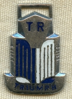 Nice Enameled 1950's Triumph Motor Cars Watch Fob for the TR2 or TR3 Models