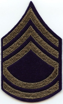 Mid-WWII US Army Rank Stripes for Technical Sergeant on Wool